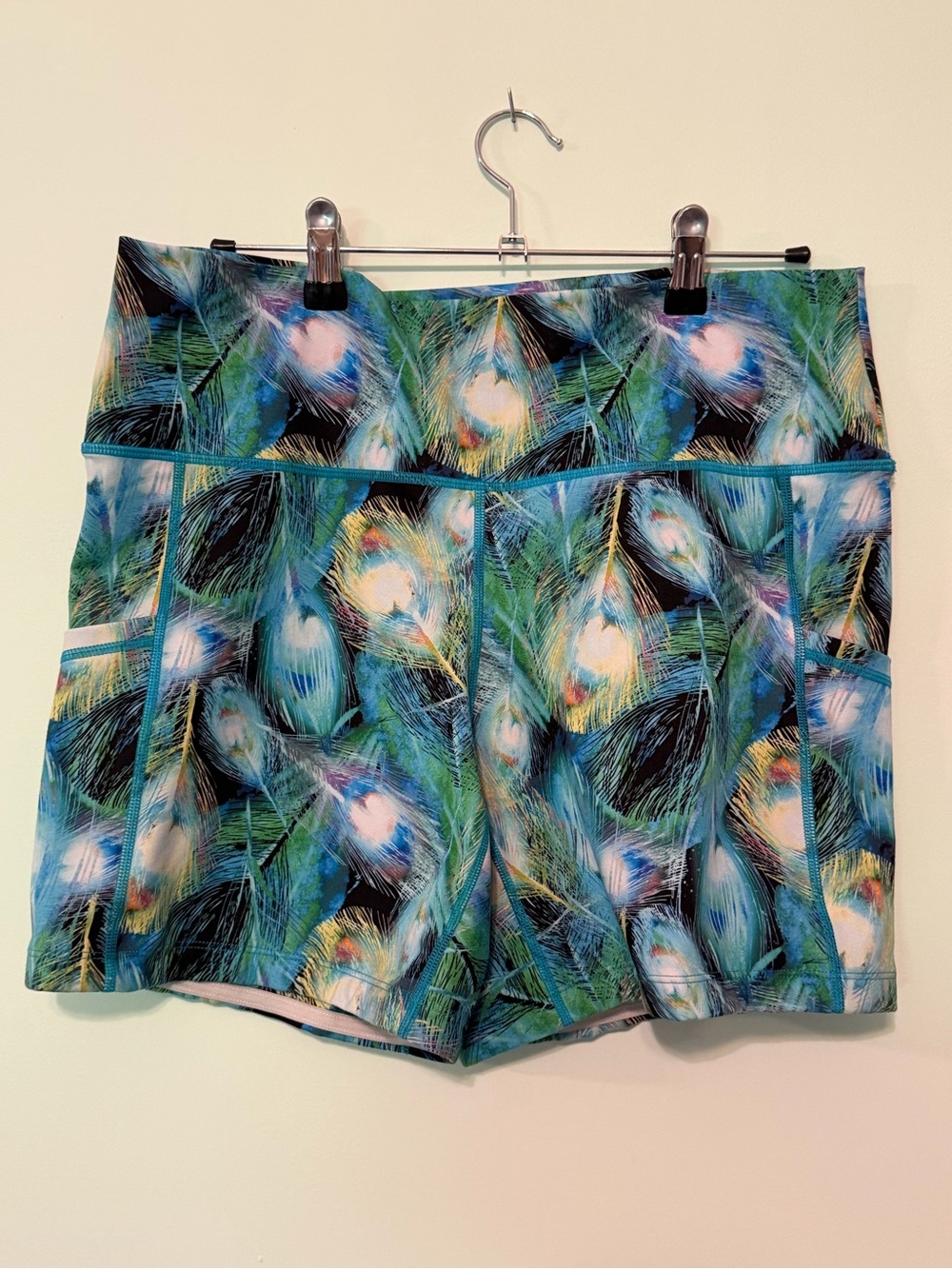 CVG Women’s Proud Peacock Print Athletic Shorts 5 inch